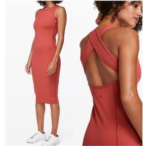 Lululemon Athletica Picnic Play Midi Dress in Coral, Size 6